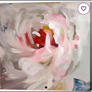 Abstract Floral Canvas Art in Pink and Red